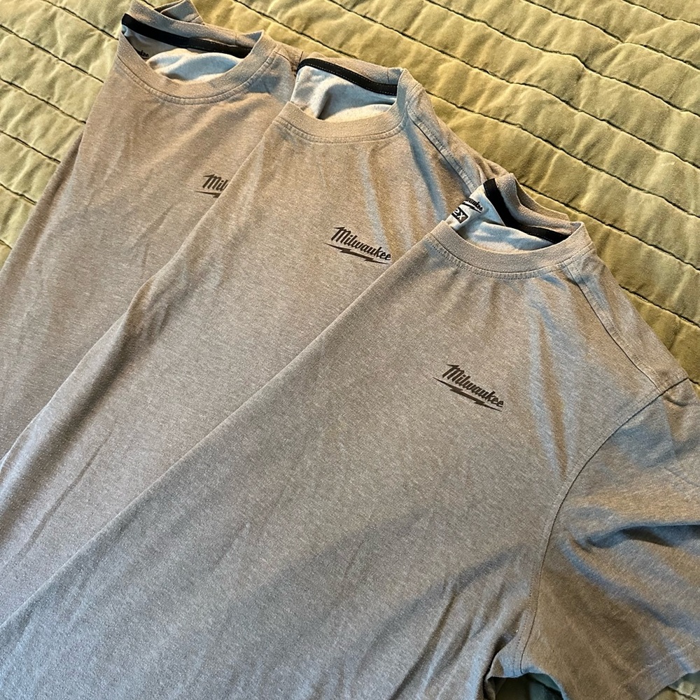 Set of 3 Milwaukee Gray Men's 2XL Shirts